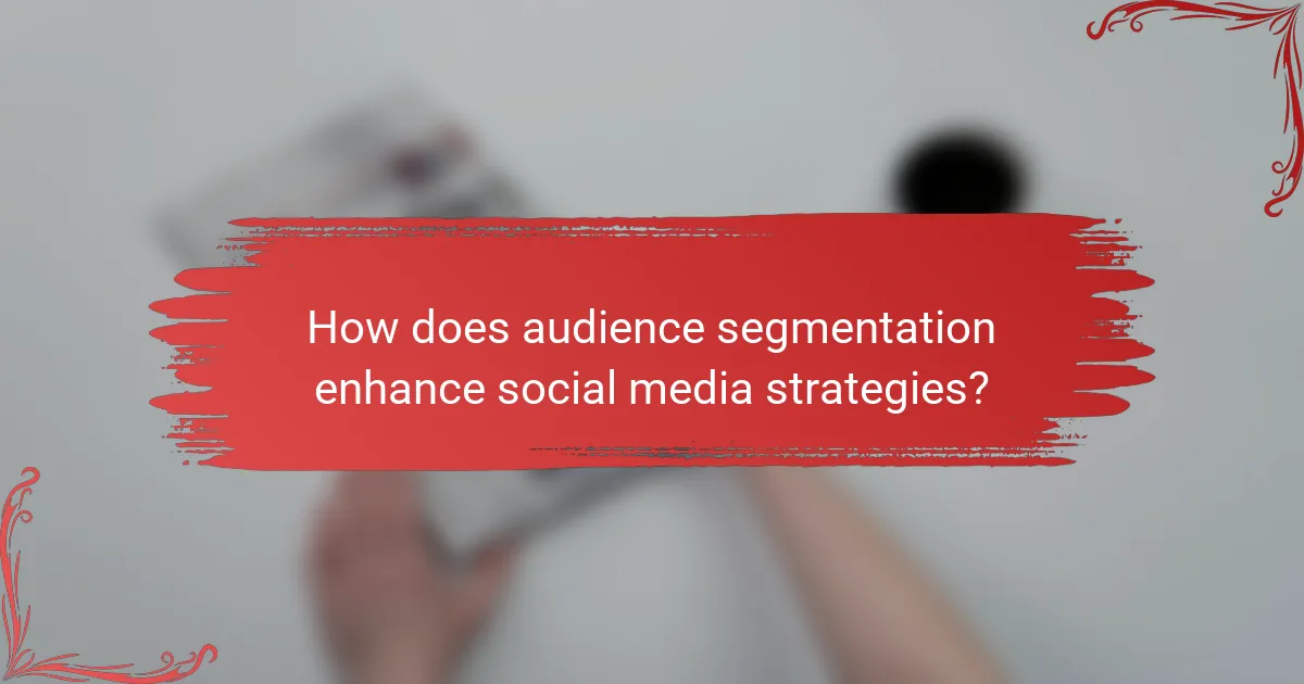 How does audience segmentation enhance social media strategies?