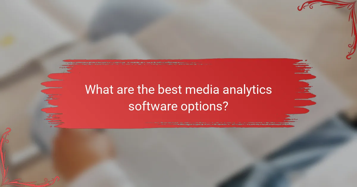 What are the best media analytics software options?