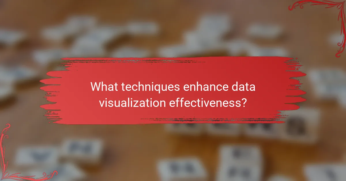 What techniques enhance data visualization effectiveness?